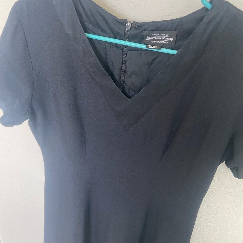 J. Peterman Black V-Neck Sheath Dress - Picture 3 of 4